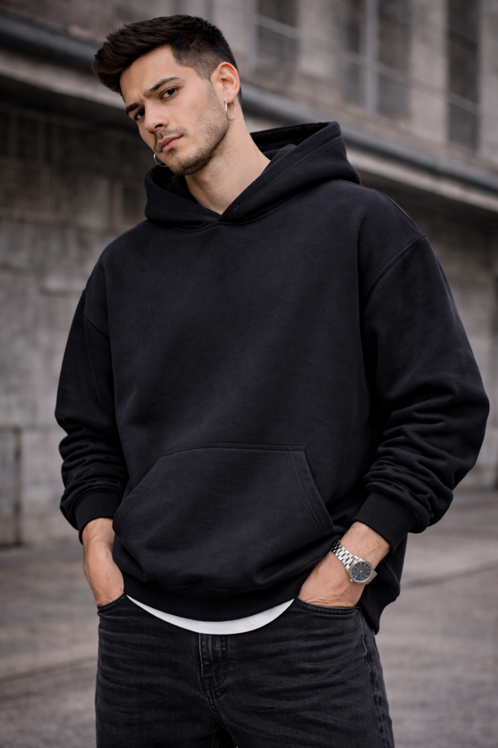 Oversized Printed Hoodie