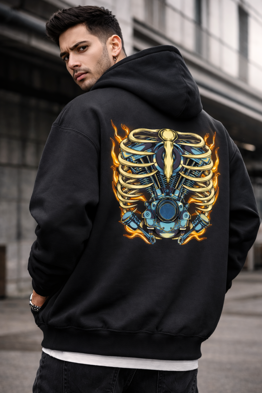 Oversized Printed Hoodie